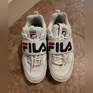 Fila White Sneakers with Logo Size 7.5